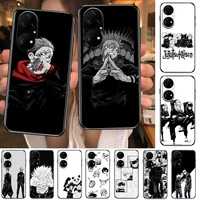 jujutsu kaisen manga phone case for huawei p50 p40 p30 p20 10 9 8 lite e pro plus black etui coque painting hoesjes comic fas