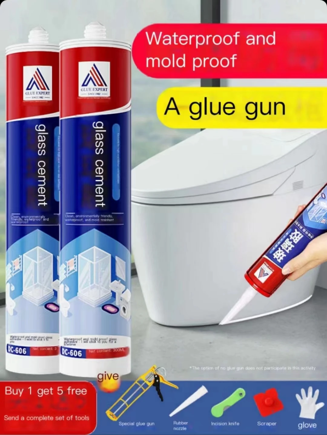 

Emperor Color Glass Adhesive Waterproof and Mouldproof Kitchen and Toilet Sealant Transparent Neutral Door and Window Beauty Adh