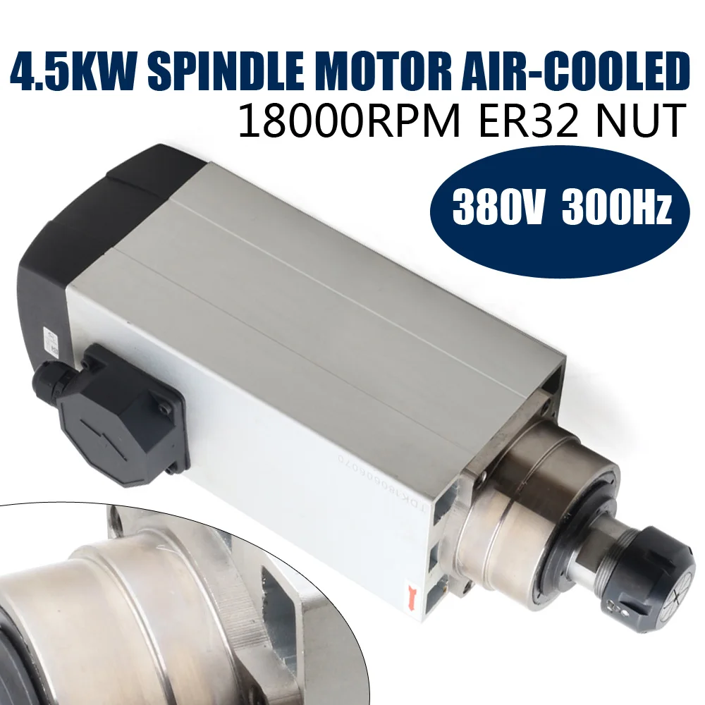 

ER32 Spindle Motor 4.5KW Air-cooled 380V 300Hz CNC Woodworking Router