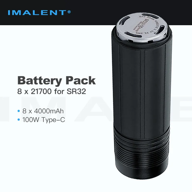Перезаряжаемый аккумулятор Imalent для SR32 8 шт. 21700 32000 мАч 100 Вт Type-C зарядки