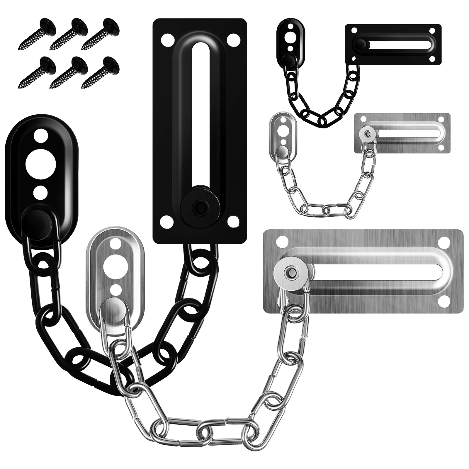 

4 Pcs Stainless Steel Thickened Home Office Door Chain Locks Chain Door Locks Door Locks Door Latches Locks