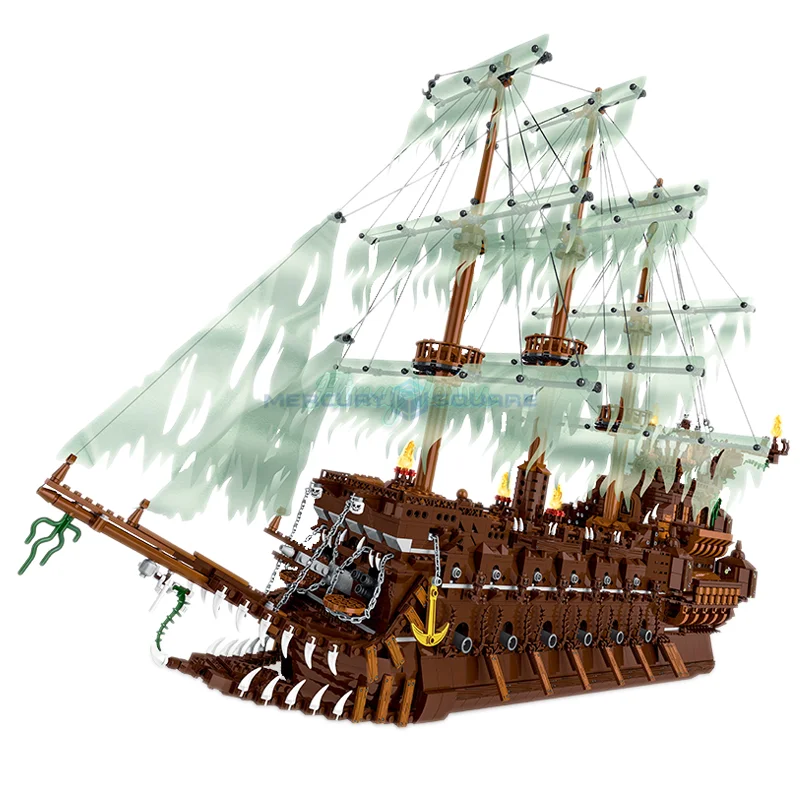 

The Flying Dutchman Sailboat Pirate Ship Model Building Blocks for Teens Brain Teaser DIY Creative Toys Gifts For Children