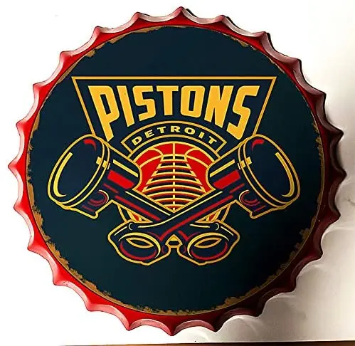 

Retro Sign Gasoline Bottle Caps Retro Metal Tin Sign Diameter 13.8 Inches - Home Decor Bar Plaque Lounge Man Cave Garage Decor