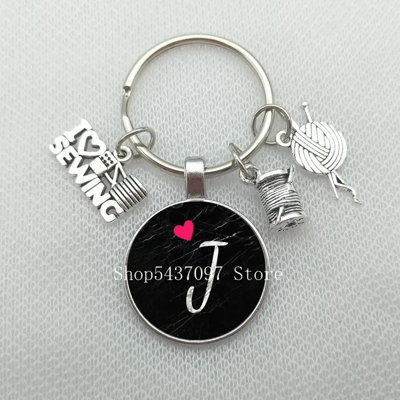 Стеклянный брелок в виде надписи Я люблю вязать брелок-Шарм вязаный с пряжкой