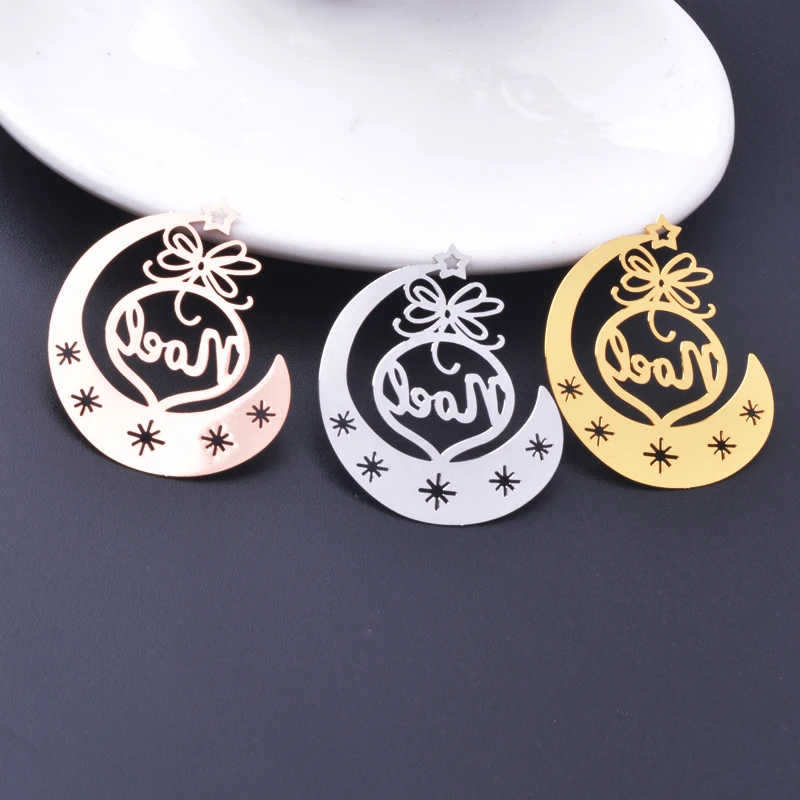 

6pcs 38*31mm Rose gold Color Moon Charms Thin Charm Earring Brass Pendant Jewelry DIY Earring
