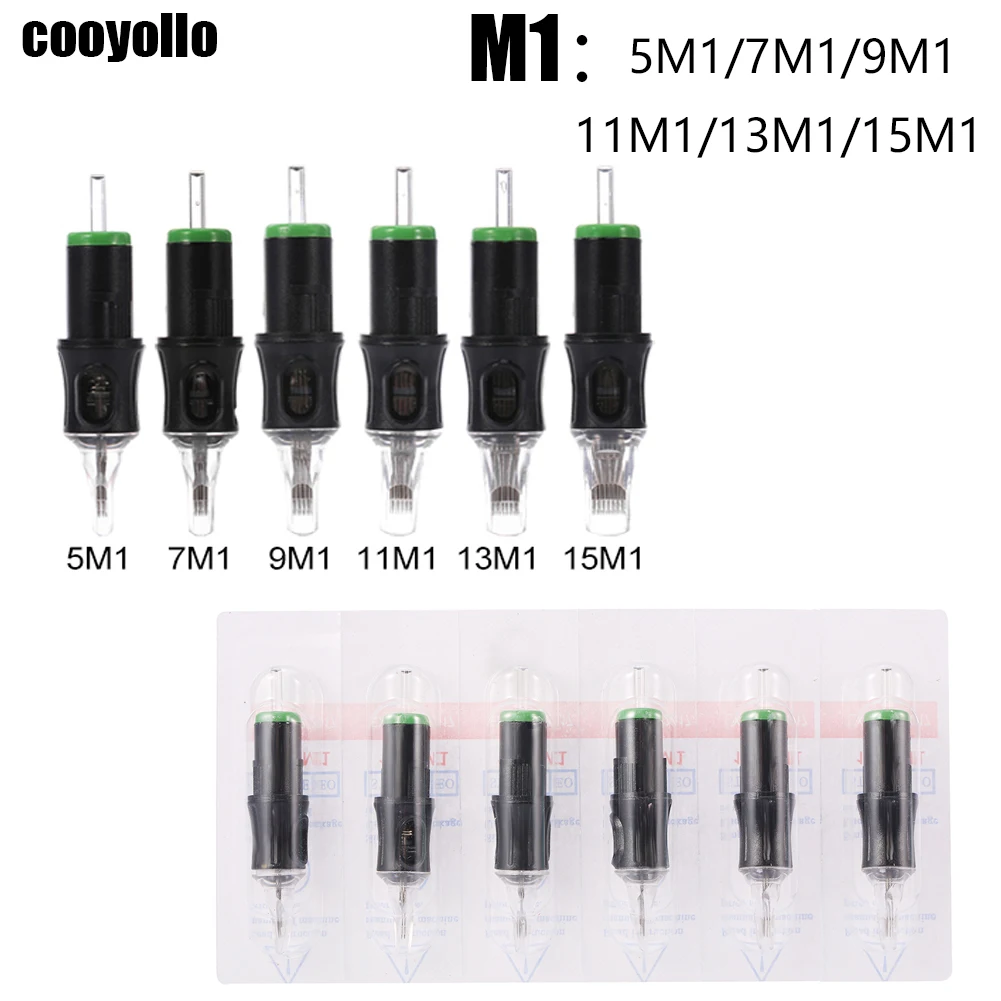 

10Pcs M1 Size Disposable Sterilized Tattoo Cartridge Needles Permanent Eyebrow Makeup Machine Tattoo Pen Embroidery Accessories