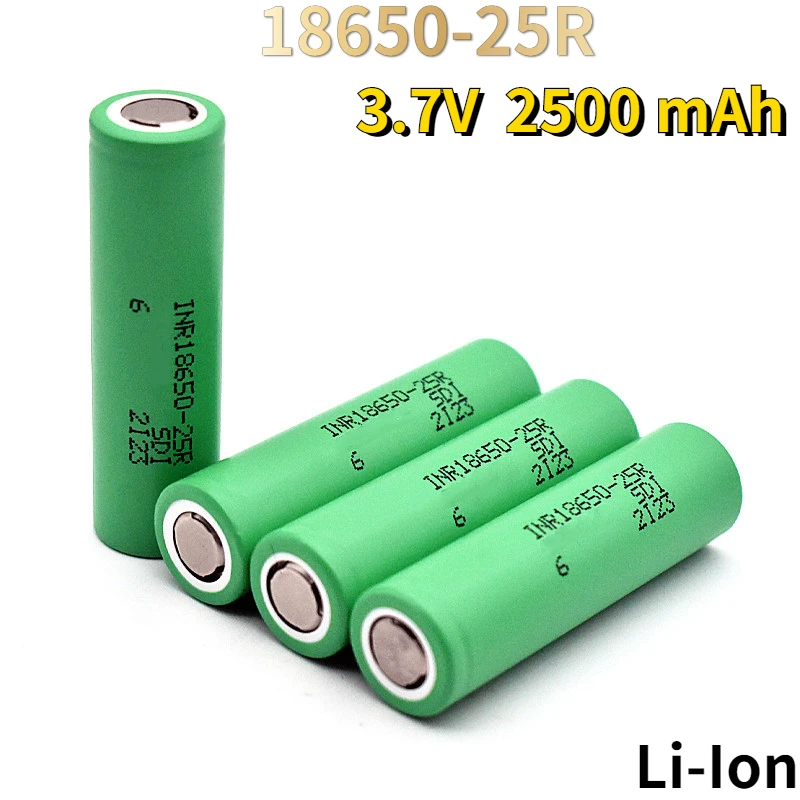 

100% оригинальная литиевая батарея inr18650 25R 1865 2500 мАч 3,7 в 18650, пластиковая батарея, зарядное устройство 20 А