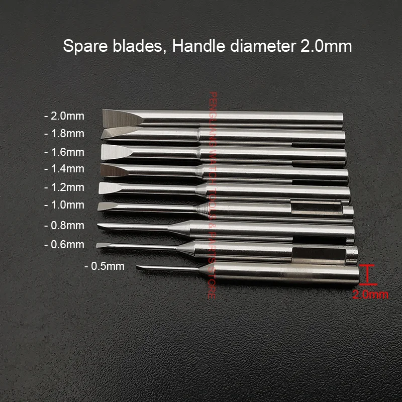 

8PCS Different Size Stainless Slot Type Spare Screwdriver Blades, 0.5,0.6,0.8,1.0,1.2,1.4,1.6,1.8,2.0mm Watchmaker Repair Tools