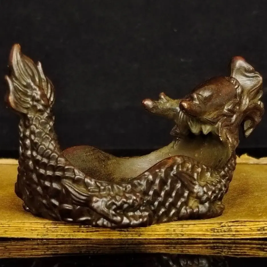 

Retro bronzes Four Treasures of the Study calligraphy dragon-shaped inkstone paperweight study elegant ornamental antiques coll