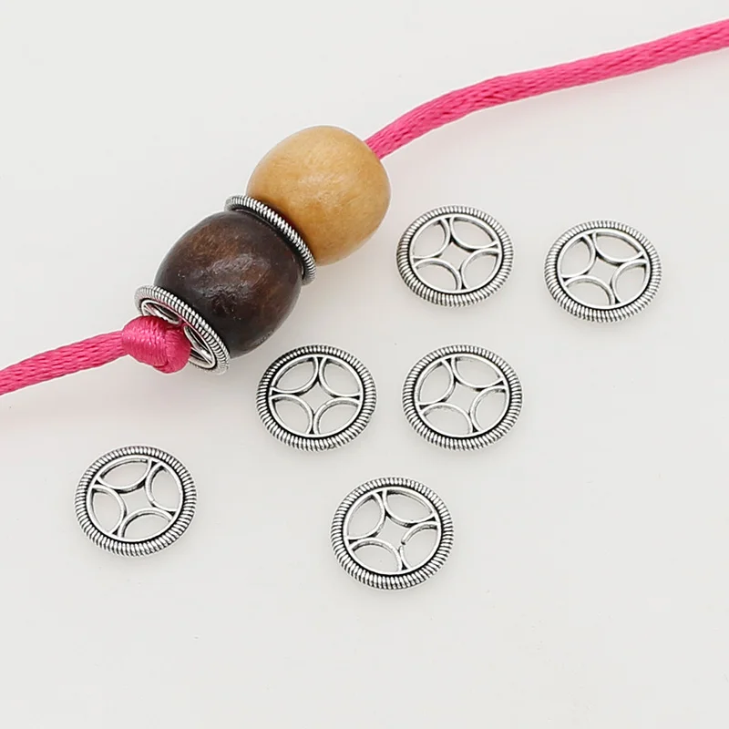 

100pcs/Lot Vintage Twisted Round Hollow Ring Connectors 11mm Handmade Metal Shim Spacers Connection DIY Jewelry Findings
