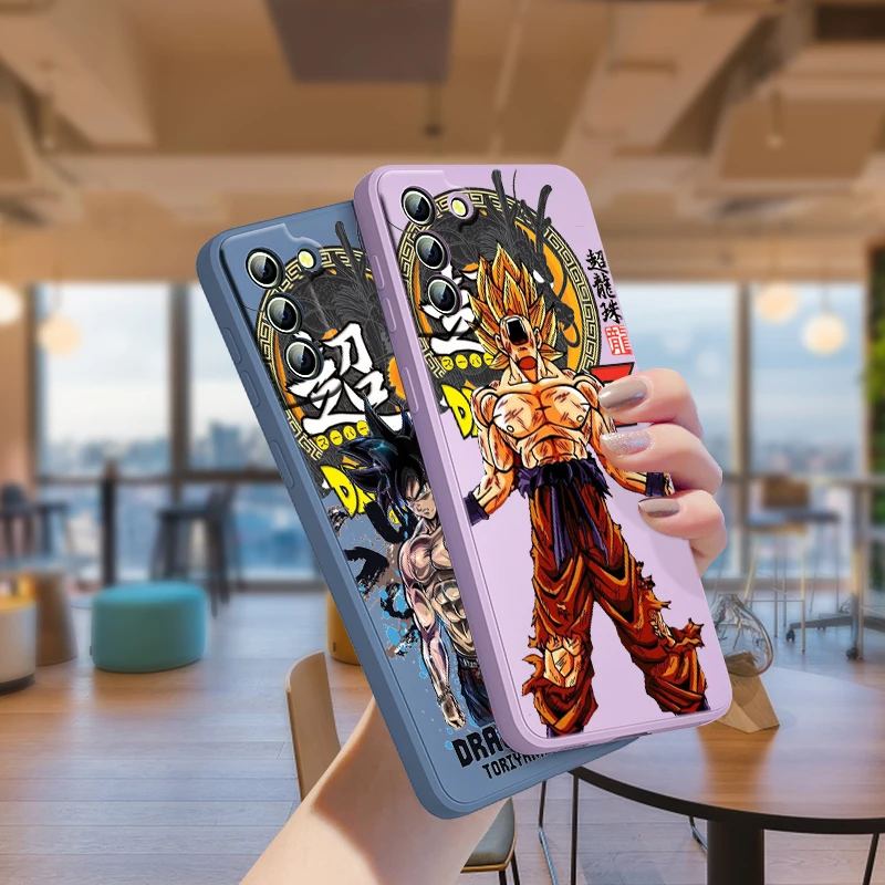 

Cool Dragon Ball Goku For Samsung Galaxy Note 20 10 S22 S21 S20 FE S10 Plus Lite Ultra Liquid Silicone Rope Phone Case
