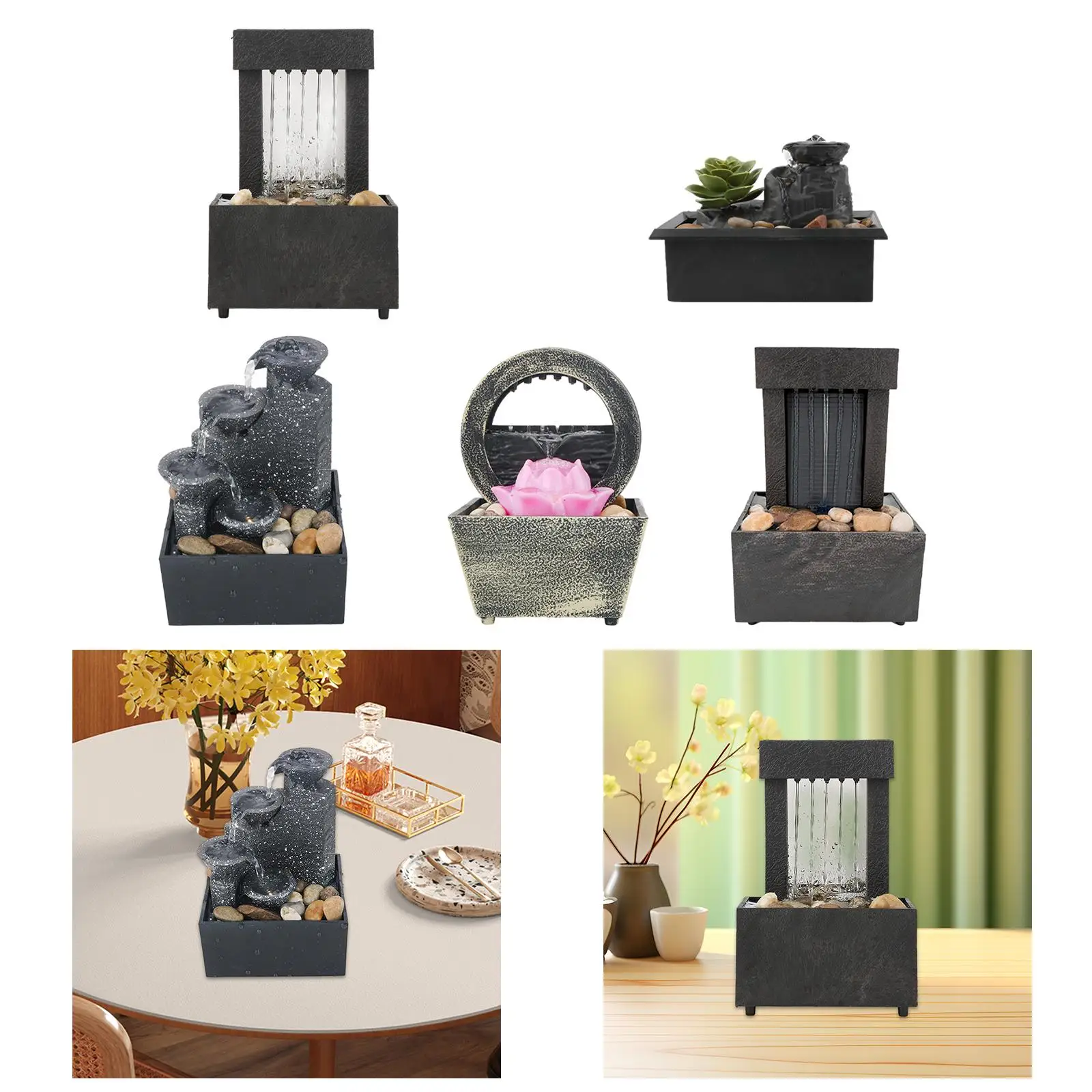 Настольный водяной фонтан Fengshui декоративный традиционный расслабляющий водопад