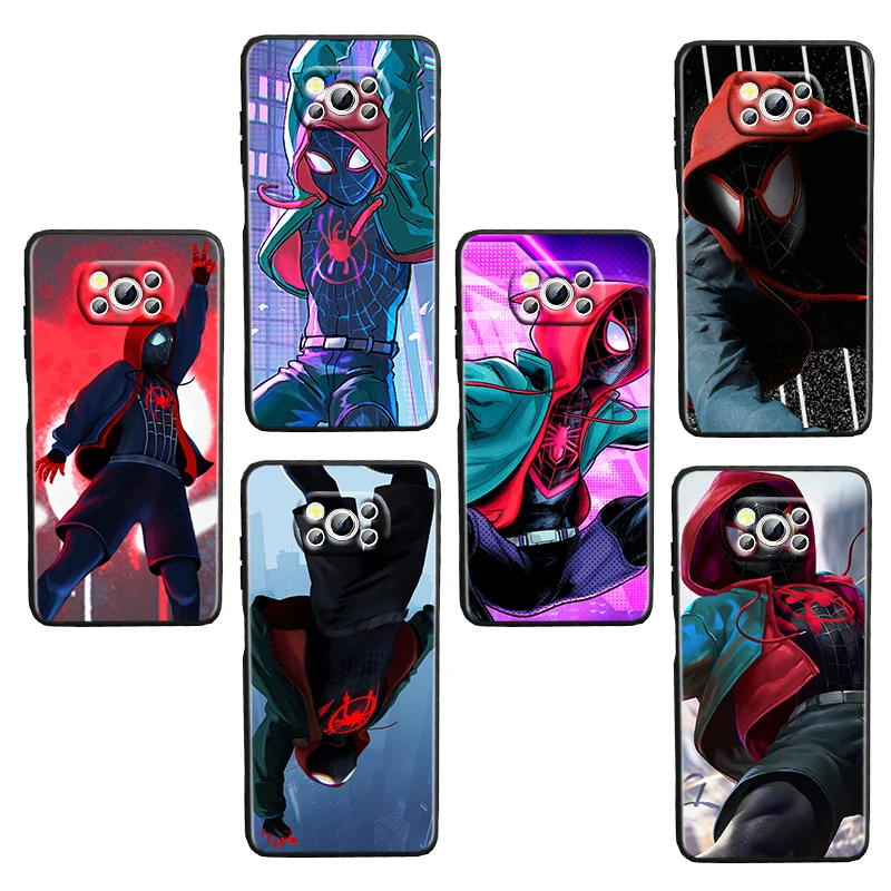 

Anime Art Marvel Spider Man For Xiaomi Civi Mi Poco X3 NFC F3 GT M4 M3 M2 X2 F2 Pro C3 F1 Black luxury Silicone Soft Phone Case
