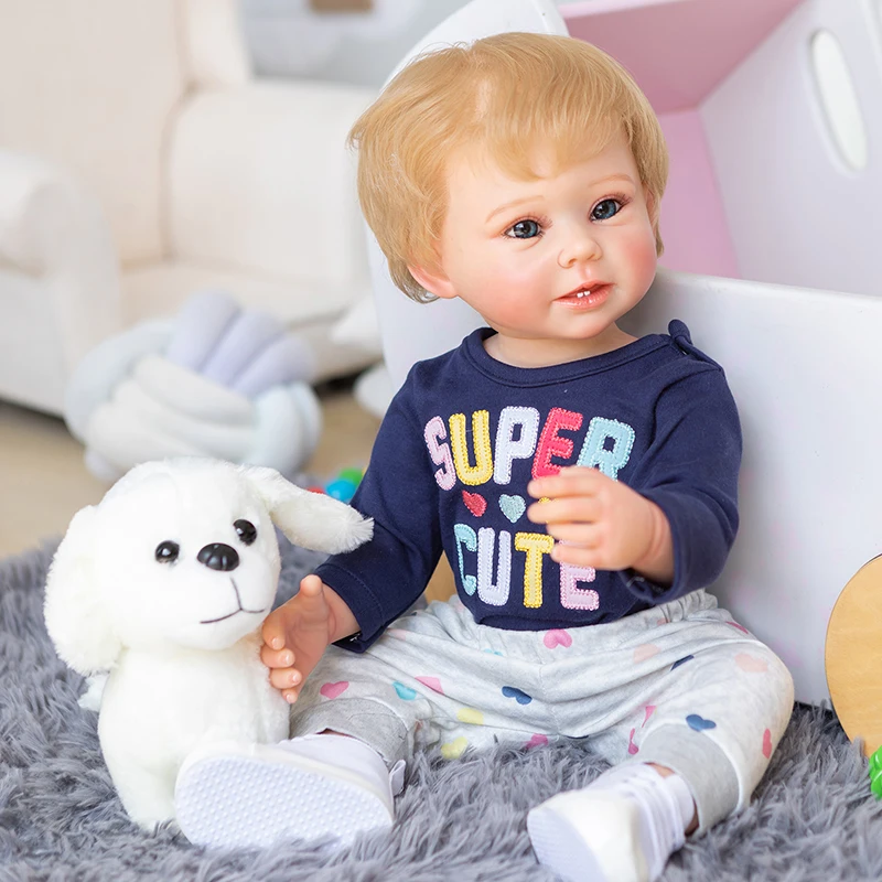 

55CM Full Body Silicone Soft Touch Reborn Baby Boy Bonnie Life Painting Toddler Doll Toys for Girls Waterproof Bath Doll Gift