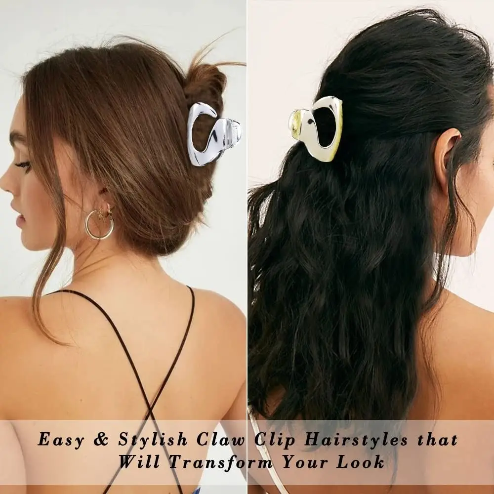 

Non Slip Hair Claw Clips Jaw Clips for Hair 2.5" Medium Hair Clips Metal for Women