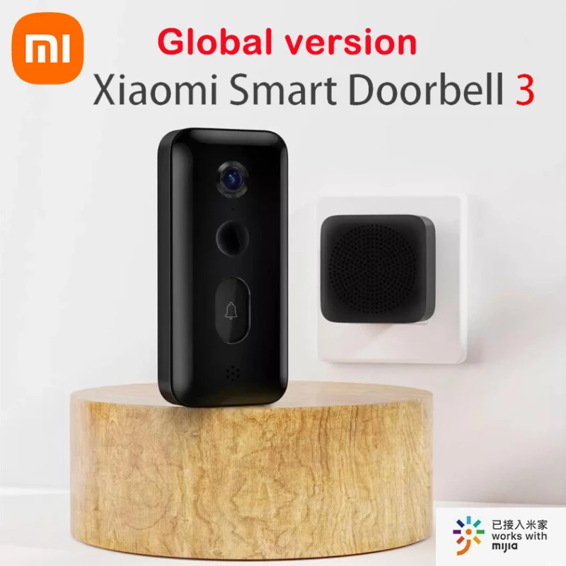 

Умный дверной звонок глобальная версия Mijia 3 180 ° большой поле зрения 2K Ультра HD разрешение ИИ человекоидное распознавание Удаленный просмот...
