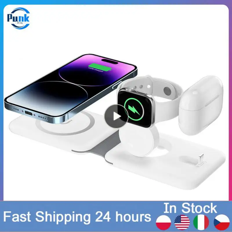 

Universal 15w Fast Wireless Charger Pad Stand Portable Mobile Phone Watch Headset Charger Wireless Charging Three-in-one