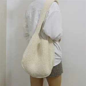 Women Shoulder Bags Large Capacity Crochet Hobo Bag Fashion New Knitting Handbags Female Shopping Bag Hollow Woven Tote Bag