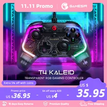 GameSir 홀 효과가 있는 유선 게임 패드, 게임 컨트롤러, T4 Kaleid, 닌텐도 스위치, 윈도우 PC, 스팀, 안드로이드 TV 박스