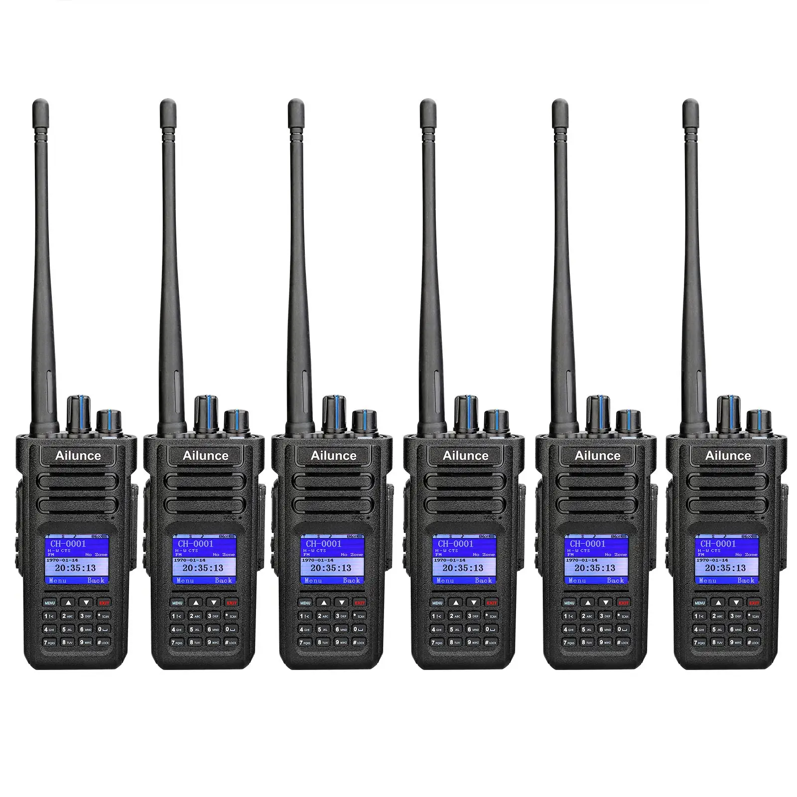 

6Pack Ailunce HD1 two way radio ham radio set UHF+VHF Dual Band DMR Amateur Digital IP67 Waterproof wo Way Radio
