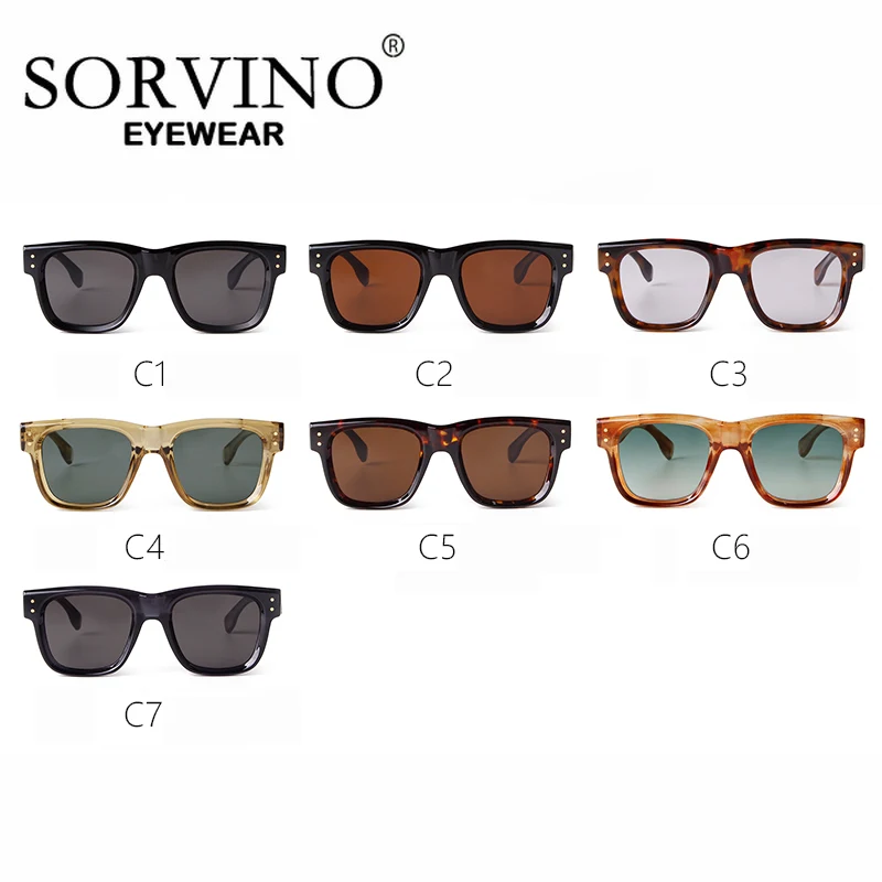 Солнцезащитные очки с квадратными заклепками UV400