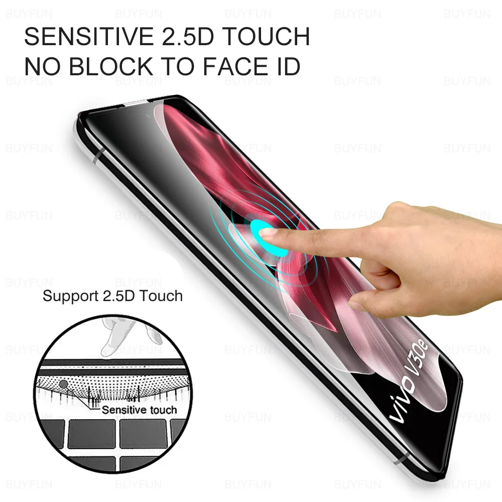4в1 для vivo V30e 20D закаленное стекло с изогнутыми краями V 30e V30 e vivoV30e 2024 5G 6 78 &quotHD