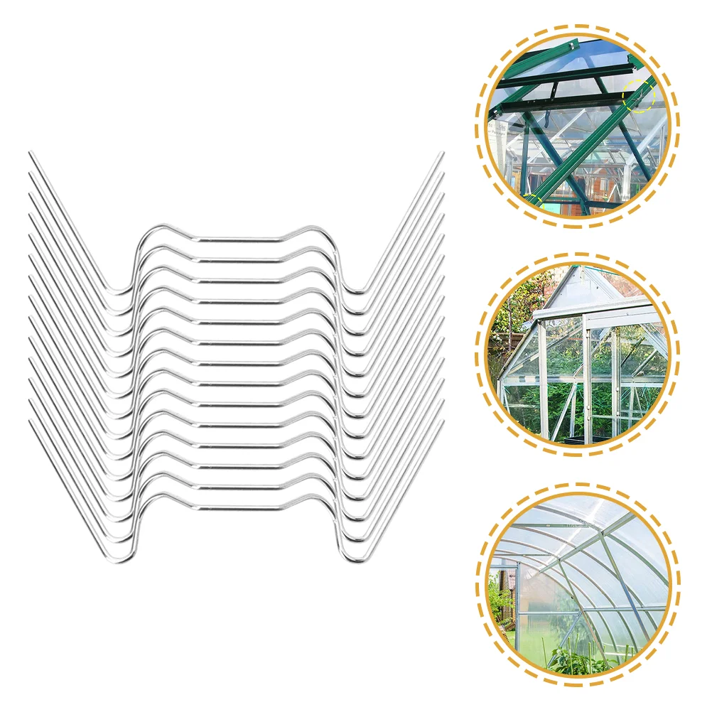 

50 Pcs Greenhouse Glass Clamps W Wire Clips Supplies W-wire Stainless Steel Accessories Fixing
