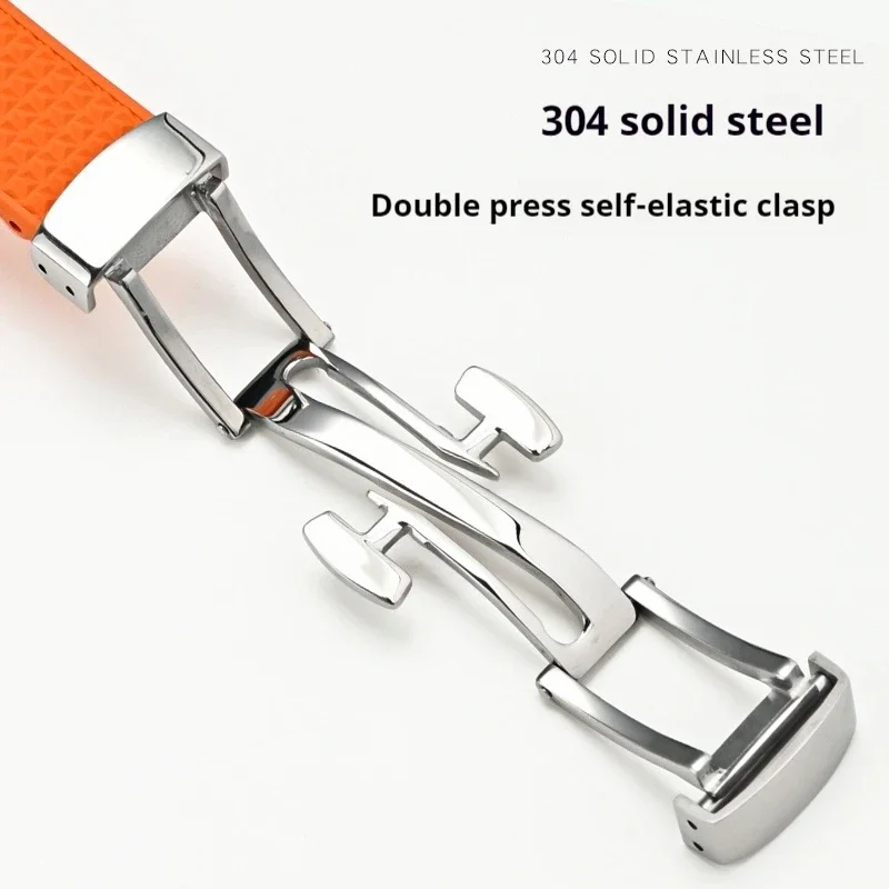 Ремешок из фторкаучука для Tissot PRX Powermatic с пряжкой-бабочкой мужской спортивный