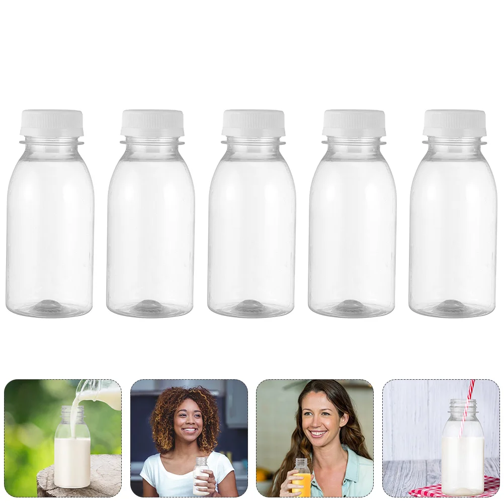 

Bottles Bottle Beverage Drink Water Empty Clear Container Reusable Caps Containers Smoothie Yogurt Lids Juicing Storage Bulk