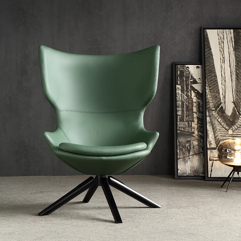 

Green Leisure Chair Nordic Modern Minimalistic Style Couch Leather Chair Swivel Chair