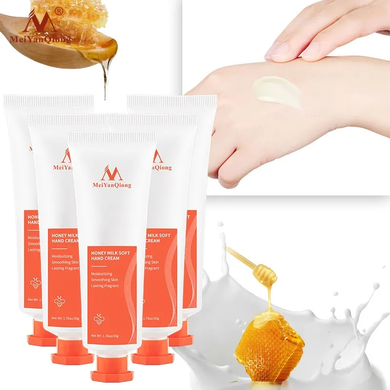 

5pcs Honey Milk Soft Hand Cream Lotions Serum Repair Nourishing Skin Care Anti Chapping Aging Moisturizing Whitening