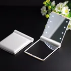 1 шт. с 8 светодиодными складными лампами, женские зеркала для макияжа, женское косметическое ручное складное портативное компактное карманное зеркало