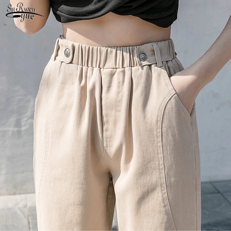 

Women Cargo Pants High Waist Casual Harem Women Pants 2022 Autumn Fashion Women's Trousers Apricot Streetwear Clothing 17422