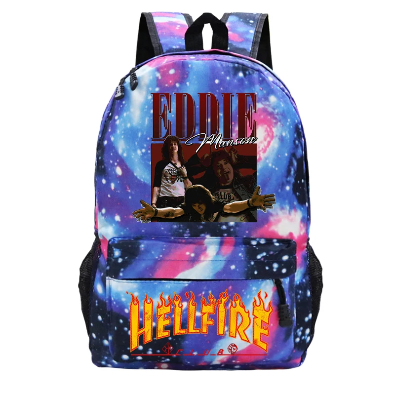 

Movie Season 4 Eddie Munso School Backpack Kid Child Schoolbag Hellfire Club Backpack Unisex Cool Hellfire Student Bookbag Women