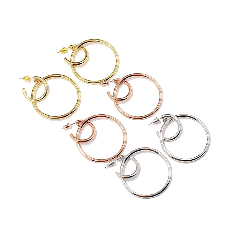 

Fashion Earrings Simple Personality Street Shooting Gold-Plated Glossy Windmill Ball Beads Design jewelry gifts for friends