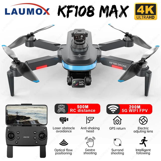 LAUMOX KF108 / KF108 MAX GPS Дрон 4K Профессиональный 5G Wi-Fi HD камера Дрон с 360 ° Предотвращение препятствий RC складной Квадрокоптер 1