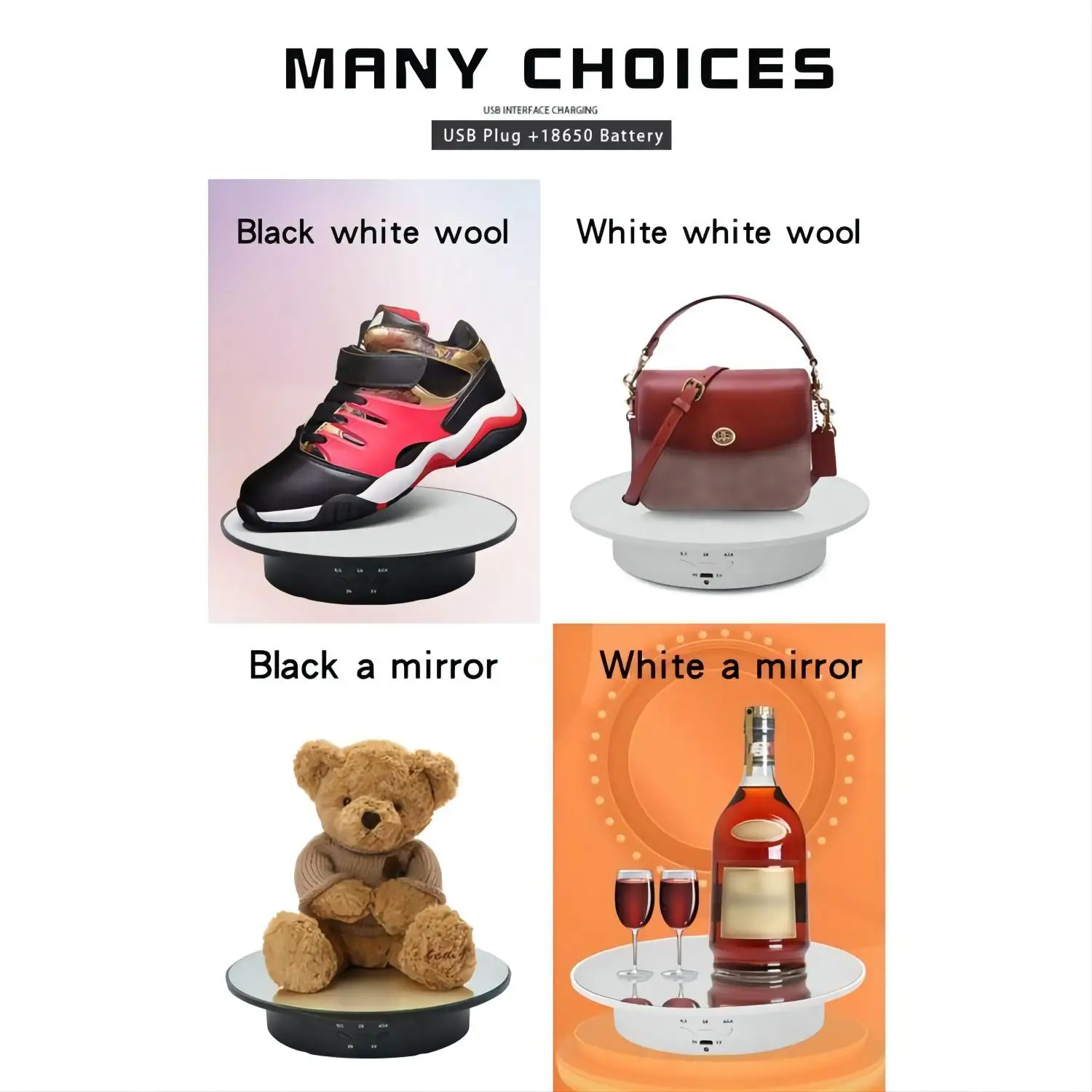 Вращающаяся подставка для дисплея 200 мм с 3 скоростями электрический продукт 360