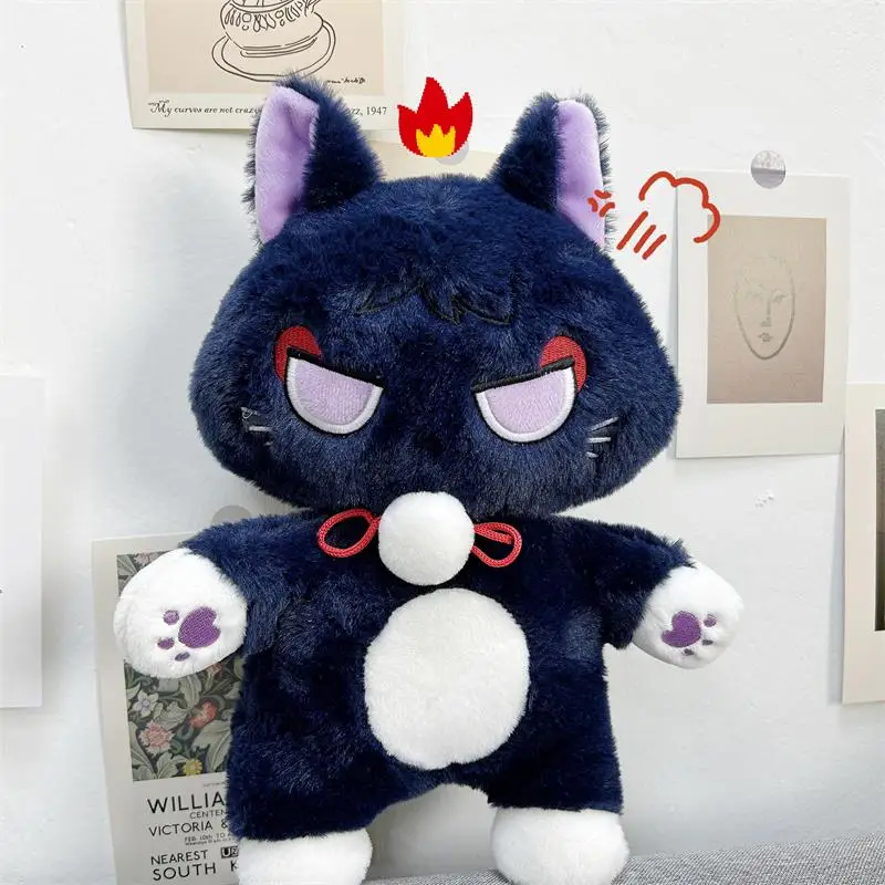 

Original Anime Game Genshin Impact Wanderer Balladeer Cosplay Cute Cat Plush Stuffed Doll 30cm Dango Cotton Pillow Gift