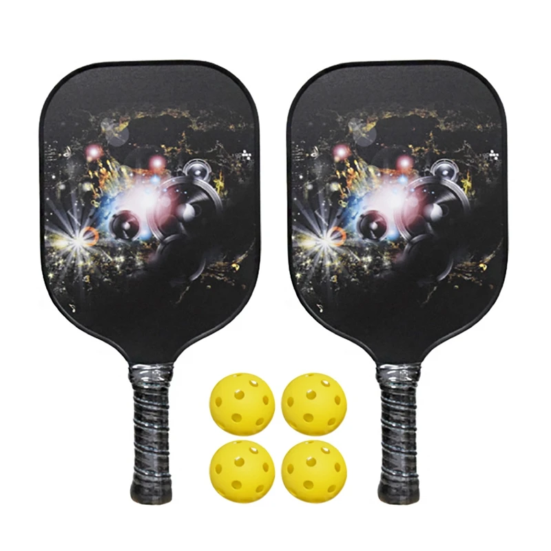 

Pickleball Paddles Set Carbon Fiber Honeycomb Core Pickleball Paddle With 2 Pickleball Paddles+4 Balls+1 Bag