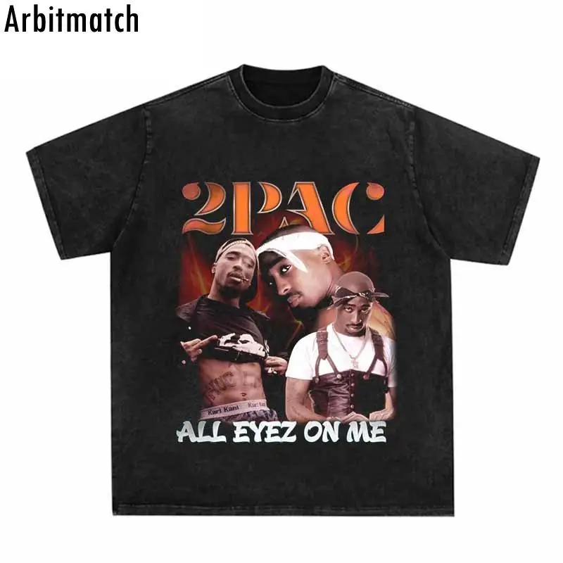 

Футболка Мужская/Женская винтажная из мытого хлопка, топ в стиле хип-хоп, винтажная тенниска с принтом в стиле пэпера, уличная одежда, лето 2023