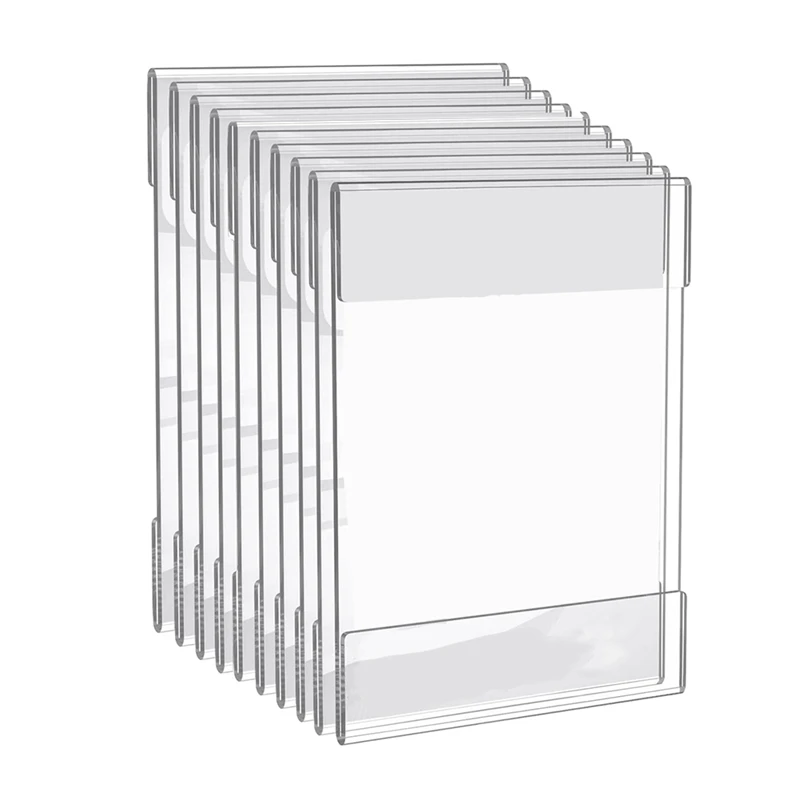 

10PCS Sign Holders With Double Sided Adhesive Tape 8.5X11inch Clear Acrylic For Wall Sign Memo Document Menus Display