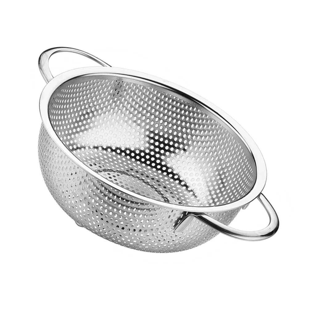 

Stainless Steel Colander With Double Handles Large Metal Strainer Kitchen Strainer for Pasta Spaghetti Berry Fruits Noodles