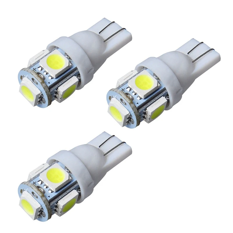 

300PCS T10 White 168 194 501 W5W 5 SMD LED Car Side Wedge Light Lamp Bulb DC 12V