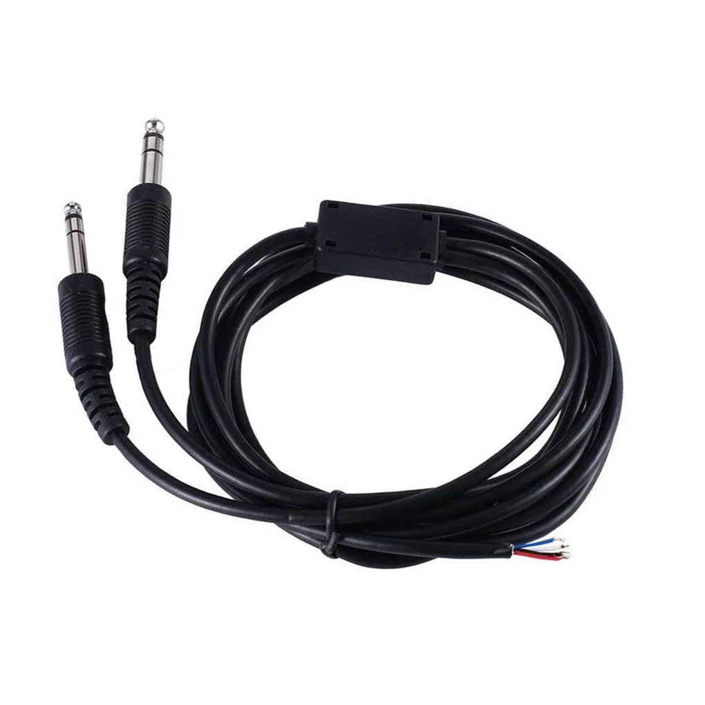 

2-метровая авиационная гарнитура позолоченный двойной штекер для самолета сменный Y-образный кабель