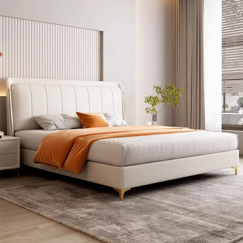 Luxus-Schlafzimmer 123bel im всегда Stil Massivholz leder Double King Size Wohn Severbel Bett rahmen