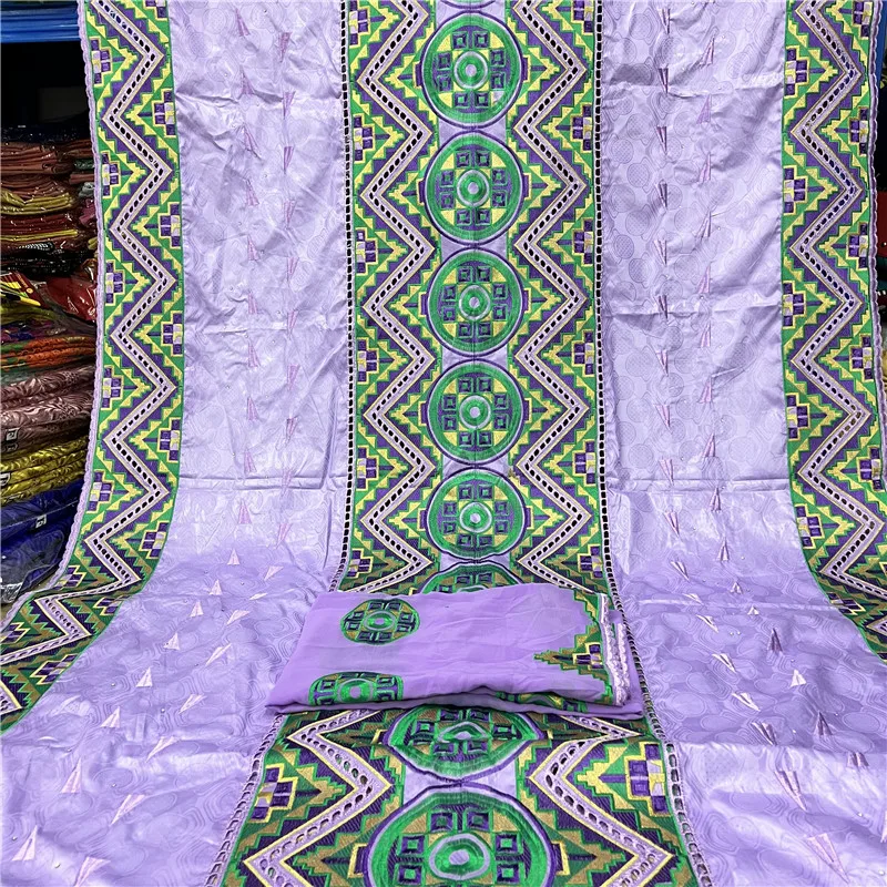 

2022 New arrival 5+2yards/piece african bazin riche fabric with beads cord lace fabric guinea brocade fabric for wedding 2350