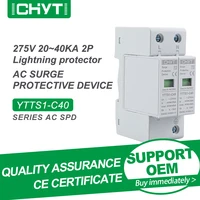 Free Shipping CHYT YTTS1-C40 2P AC 275V 20KA-40KA Lightning Protector Surge Protective Device SPD