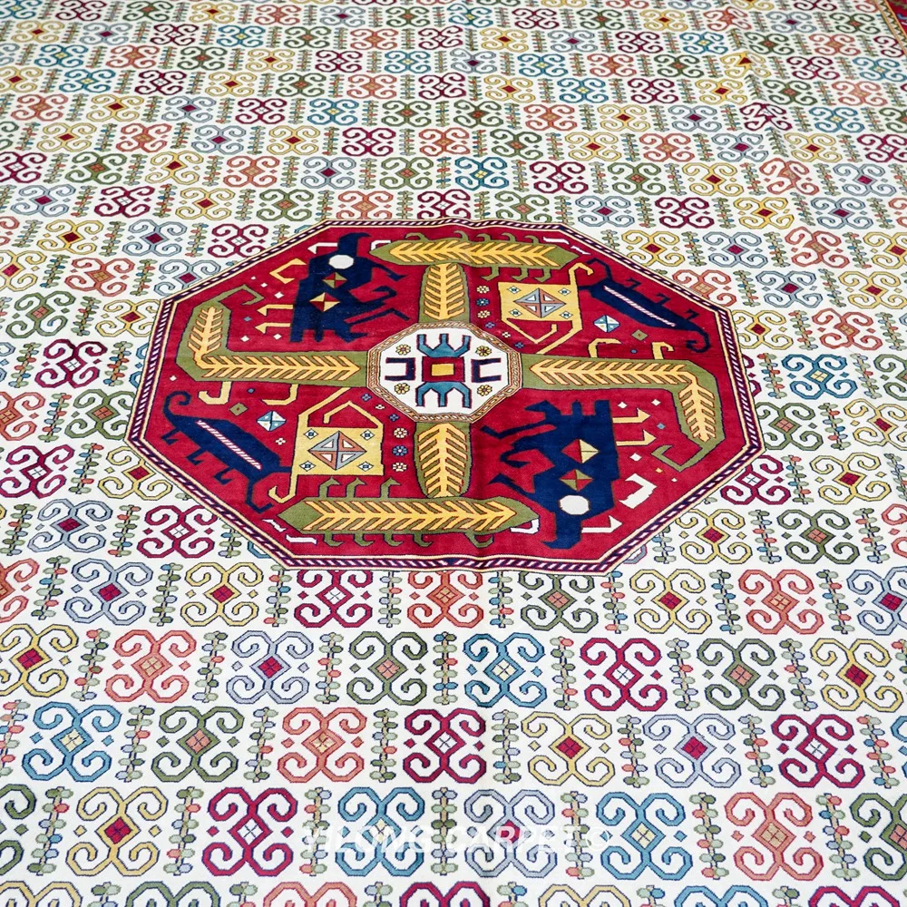 244x350cm Handmade Silk Rug Abstract Pattern Kid Friendly Indoor Carpet (BL042)