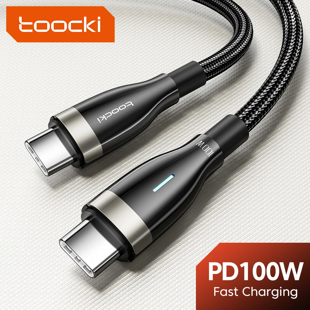 

Toocki USB C to USB Type-C Cable PD100W Fast Charge Data Cable For Macbook Samsung S9 Plus USB Type C Fast Charging Charger Cord