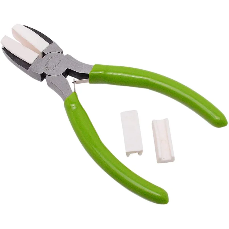 

1Pc Double Nylon Jaw Pliers Carbon Steel Flat Nose Plier forDIY Wire Looping Jewelry Making Crafts Bending Forming Tools